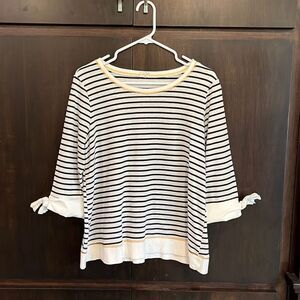 Hem & Thread Striped Top Tie Cuffs Size Large